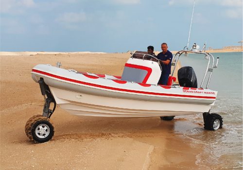 rib boat with direct access to land